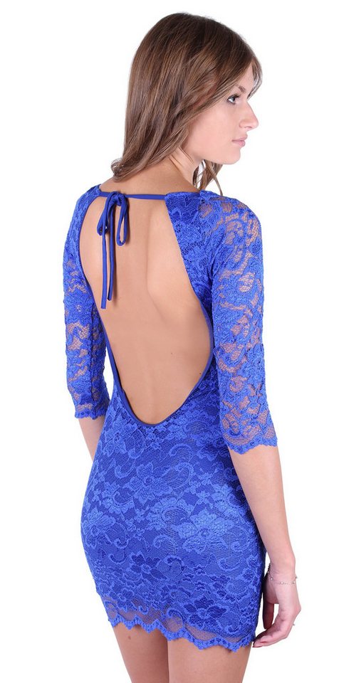 Sarcia.eu Minikleid Sexy Minikleid aus Spitze Rückenfrei Backless kobalt blau L von Sarcia.eu