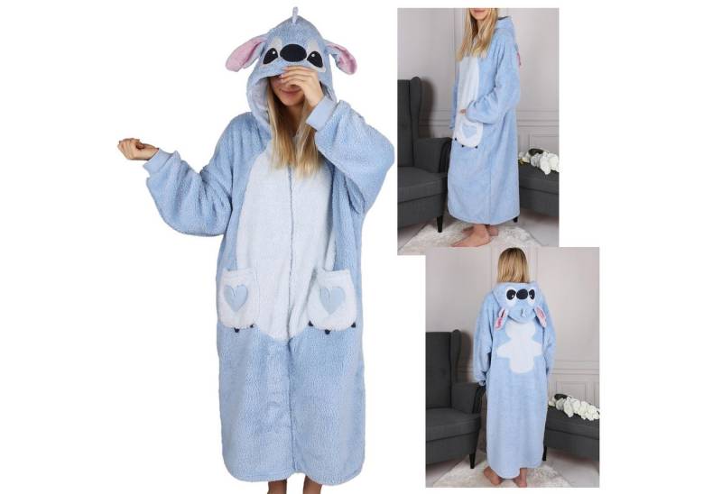 Sarcia.eu Morgenmantel DISNEY Stitch Blau, Damen Kapuzendecke, Snuddie, Zip-up, XS-S von Sarcia.eu