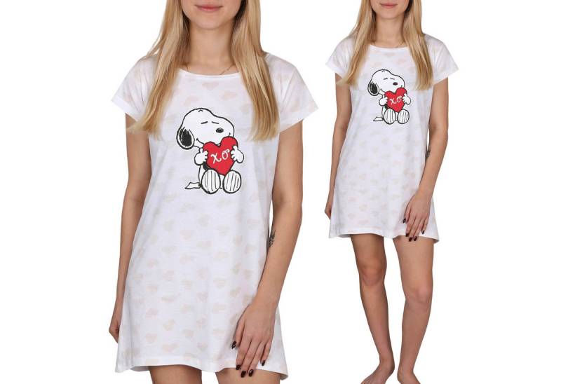 Sarcia.eu Nachthemd SNOOPY DAMEN NACHTHEMD mit Herzchen, Kurzarm, 100% Baumwolle von Sarcia.eu