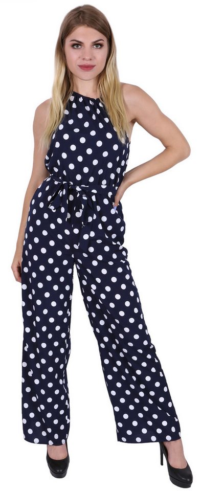 Sarcia.eu Overall Dunkelblauer Overall getupft, breite Hosenbeine S von Sarcia.eu