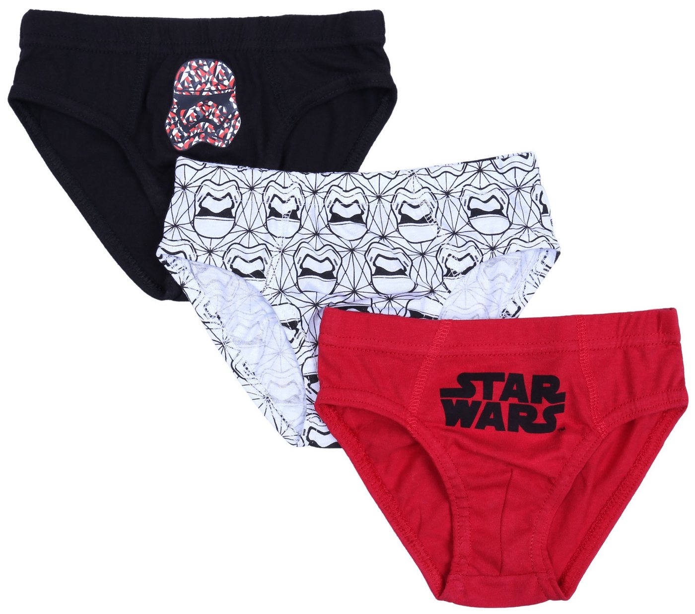 Sarcia.eu Pagenschlüpfer 3x schwarz-weiß-rote Jungen-Unterhose Stormtrooper STAR WARS 3 Jahre von Sarcia.eu