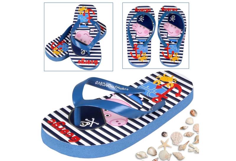 Sarcia.eu Peppa Wutz George dunkelblaue Flip-Flops für Jungen, 26-27 EU Badezehentrenner von Sarcia.eu