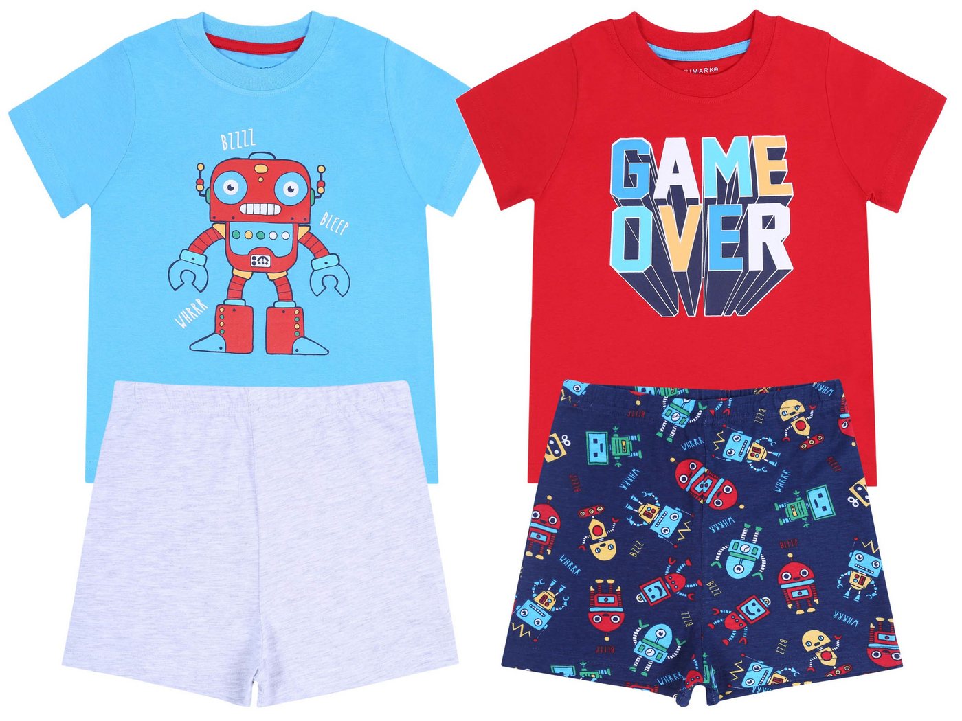 Sarcia.eu Pyjama 2 x Blau-roter Roboter-Pyjama 3-4 Jahre von Sarcia.eu
