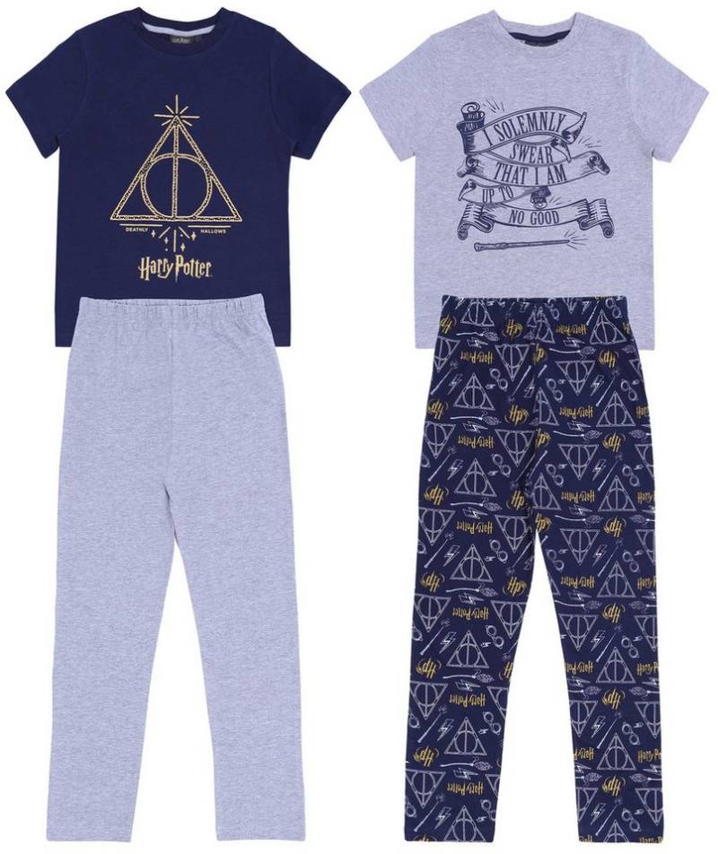 Sarcia.eu Pyjama 2 x Dunkelblau-grauer Schlafanzug HARRY POTTER 7-8 Jahre von Sarcia.eu