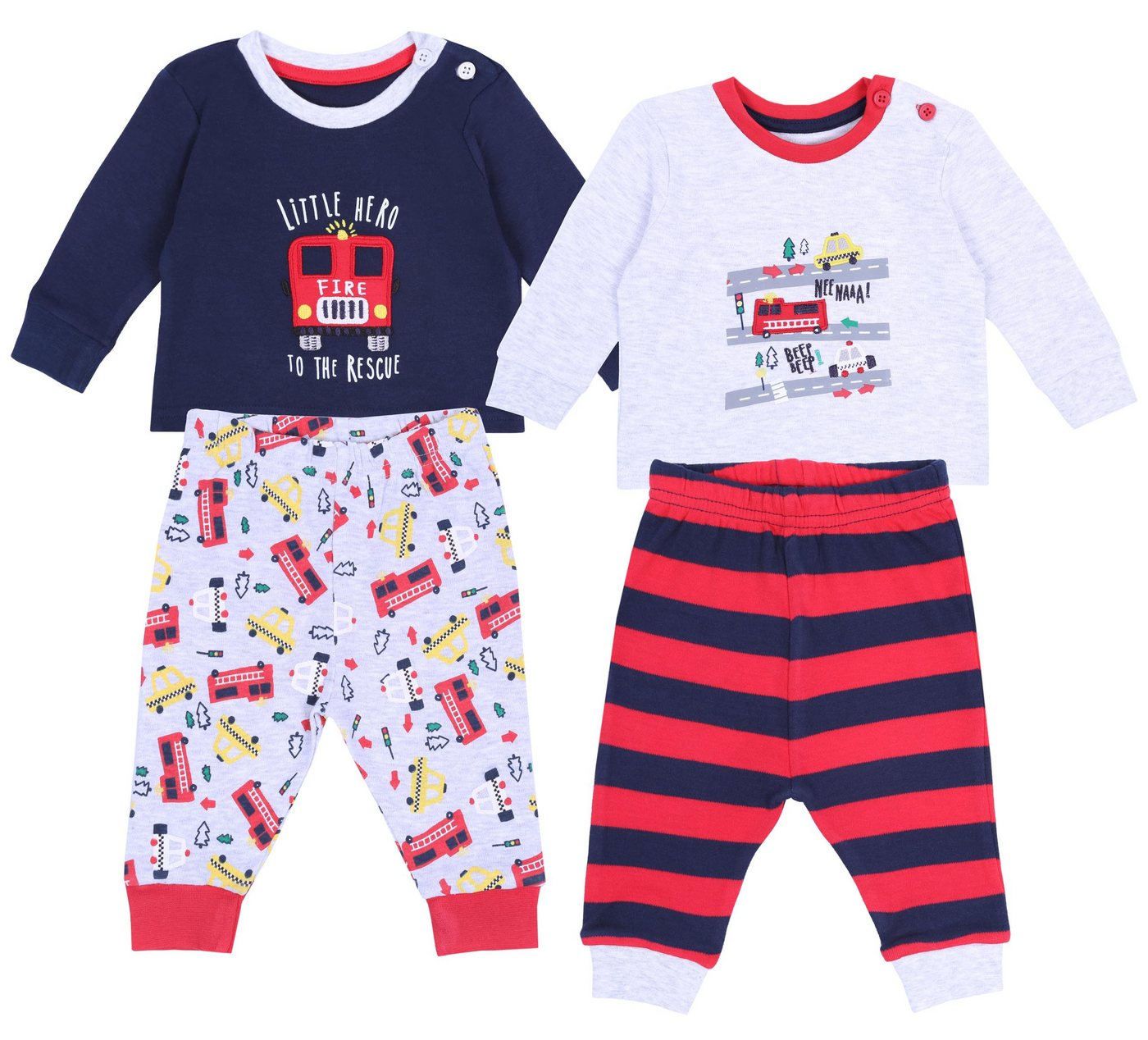 Sarcia.eu Pyjama 2 x Pyjama-Set Feuerwehr 0-3 Monate von Sarcia.eu