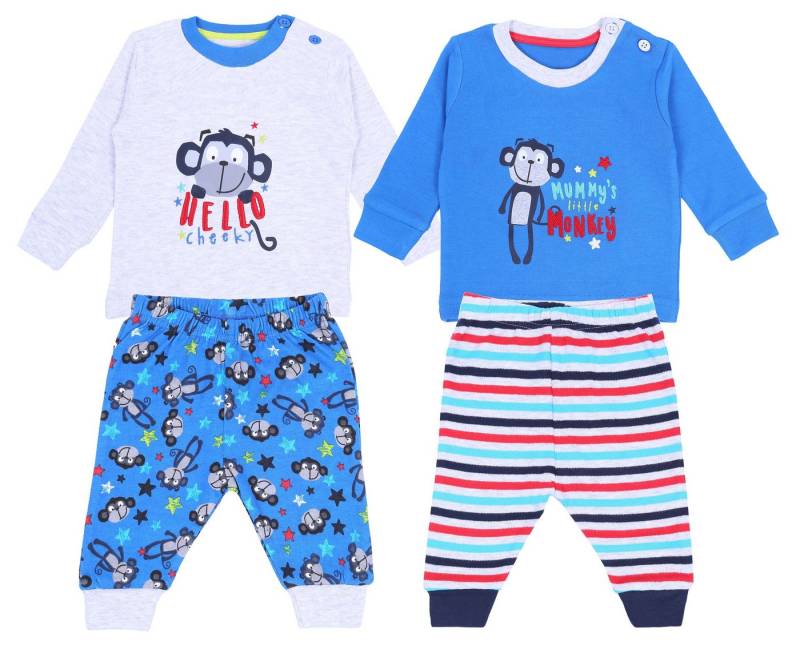 Sarcia.eu Pyjama 2 x blaues Pyjama mit Affen gemustert 9-12 Monate von Sarcia.eu