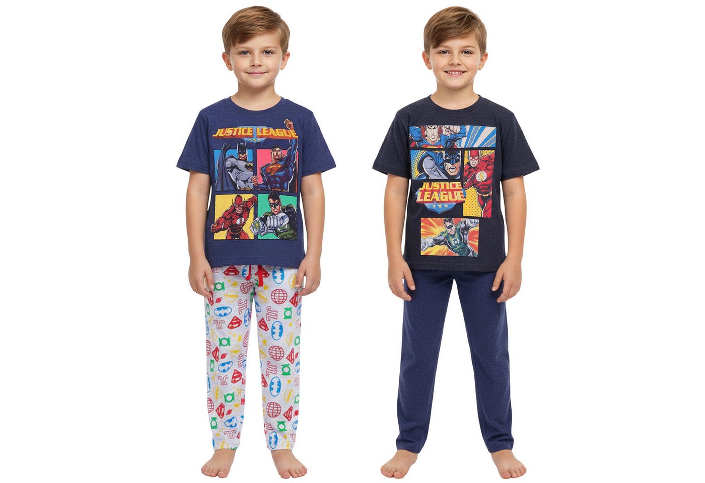 Sarcia.eu Pyjama Justice League Pyjama Batman Superman Flash, 2-teiliges Set von Sarcia.eu