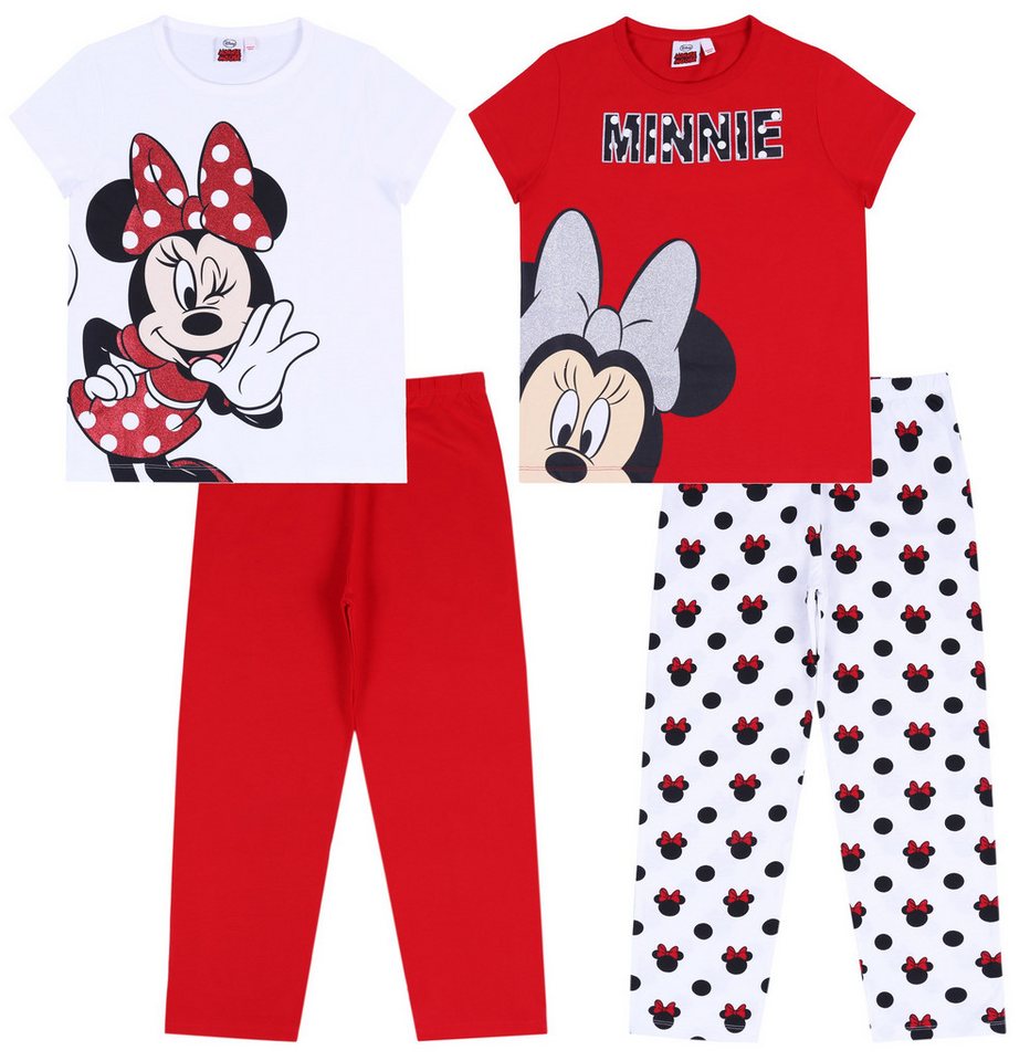 Sarcia.eu Pyjama 2x weiß-roter Schlafanzug Minnie Maus DISNEY 6-7 Jahre von Sarcia.eu