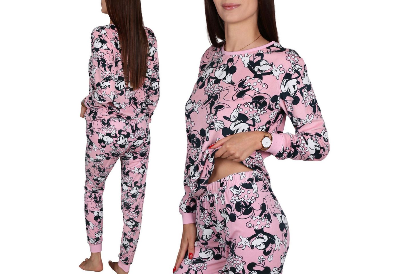 Sarcia.eu Pyjama DISNEY Minnie Mouse, Damen-Pyjama zweiteilig aus Velours, langarm von Sarcia.eu
