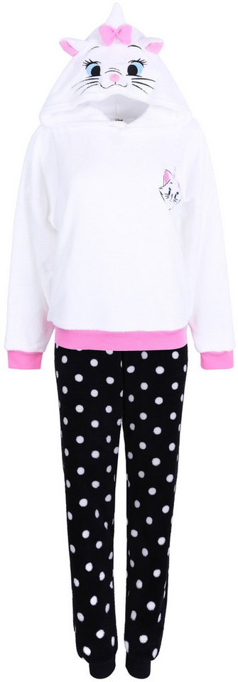 Sarcia.eu Pyjama Disney Katze Marie Pyjama/Schlafanzug für Damen, warm, weiß-schwarz S von Sarcia.eu