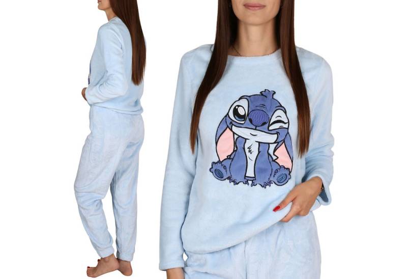 Sarcia.eu Pyjama Disney Stitch Damen Fleece-Pyjama, 2-teilig, warm, langarm von Sarcia.eu