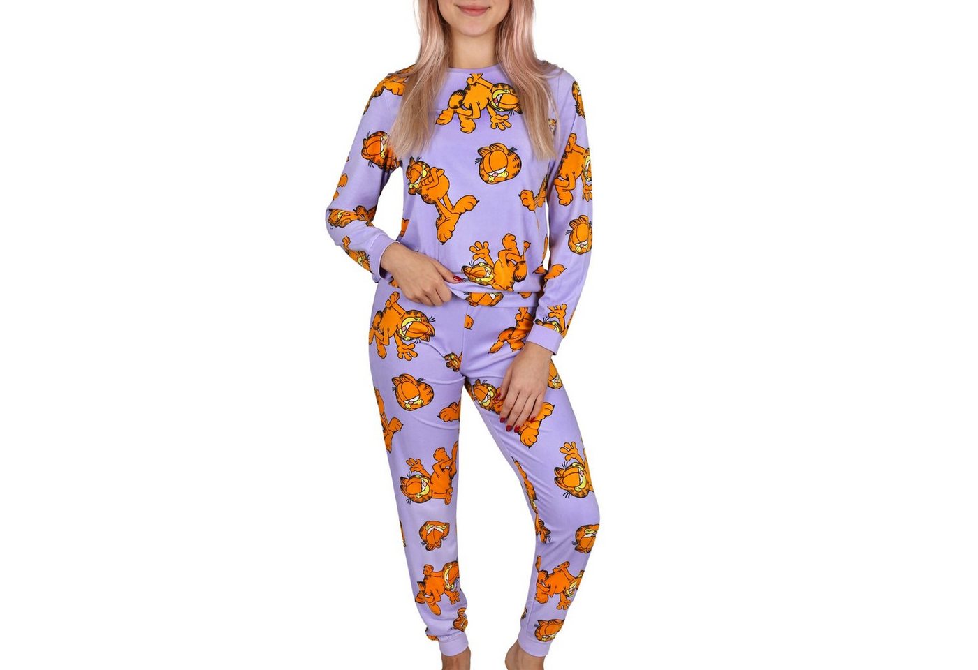 Sarcia.eu Pyjama Garfield Damen Schlafanzug mit langen Ärmeln, lila von Sarcia.eu