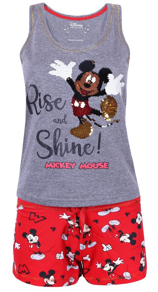 Sarcia.eu Pyjama Grau - roter Pyjama mit Pailletten Mickey Mouse DISNEY M von Sarcia.eu