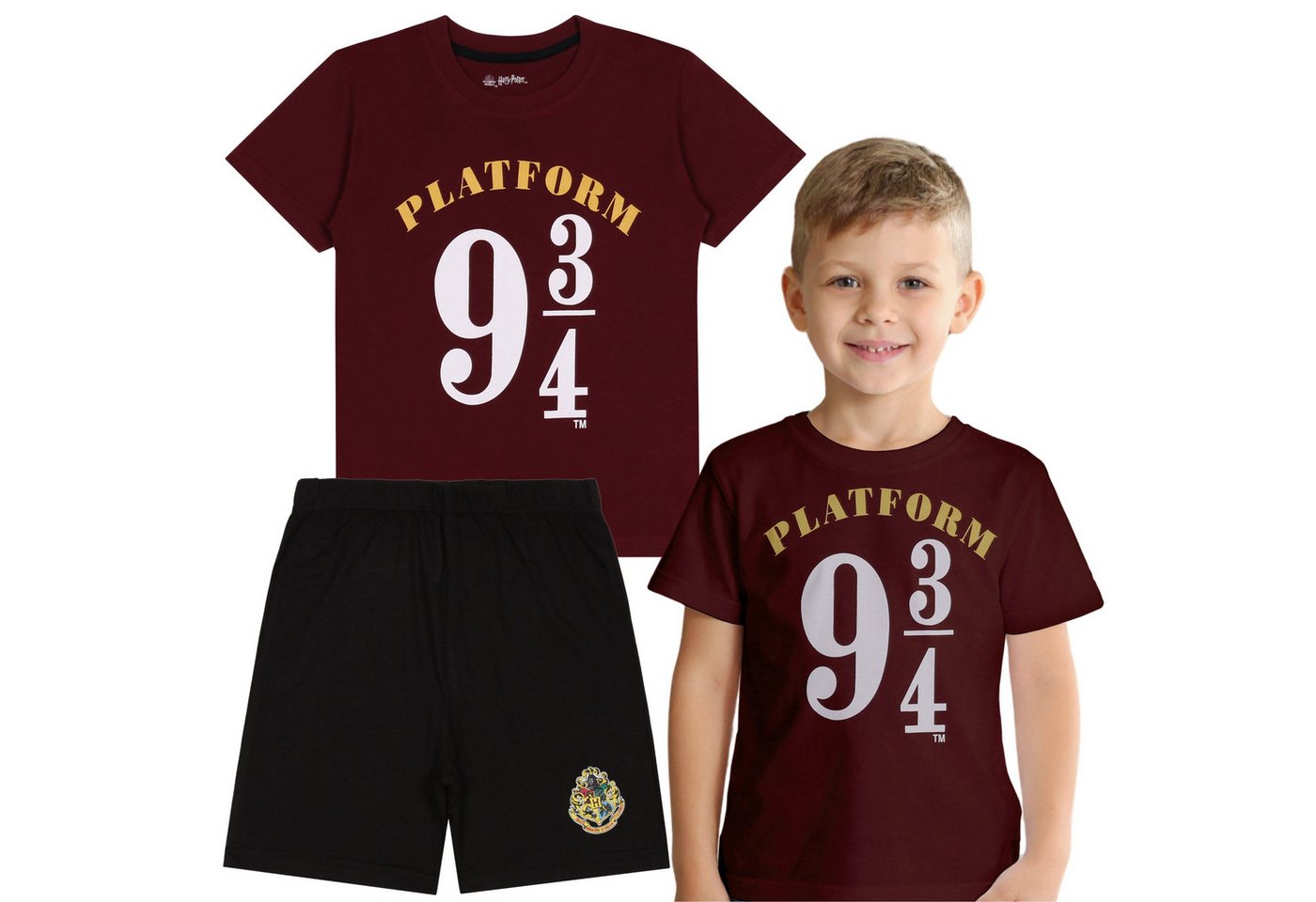 Sarcia.eu Pyjama Harry Potter Plattform 9 3/4 Pyjama burgunderrot und schwarz, 134 cm von Sarcia.eu