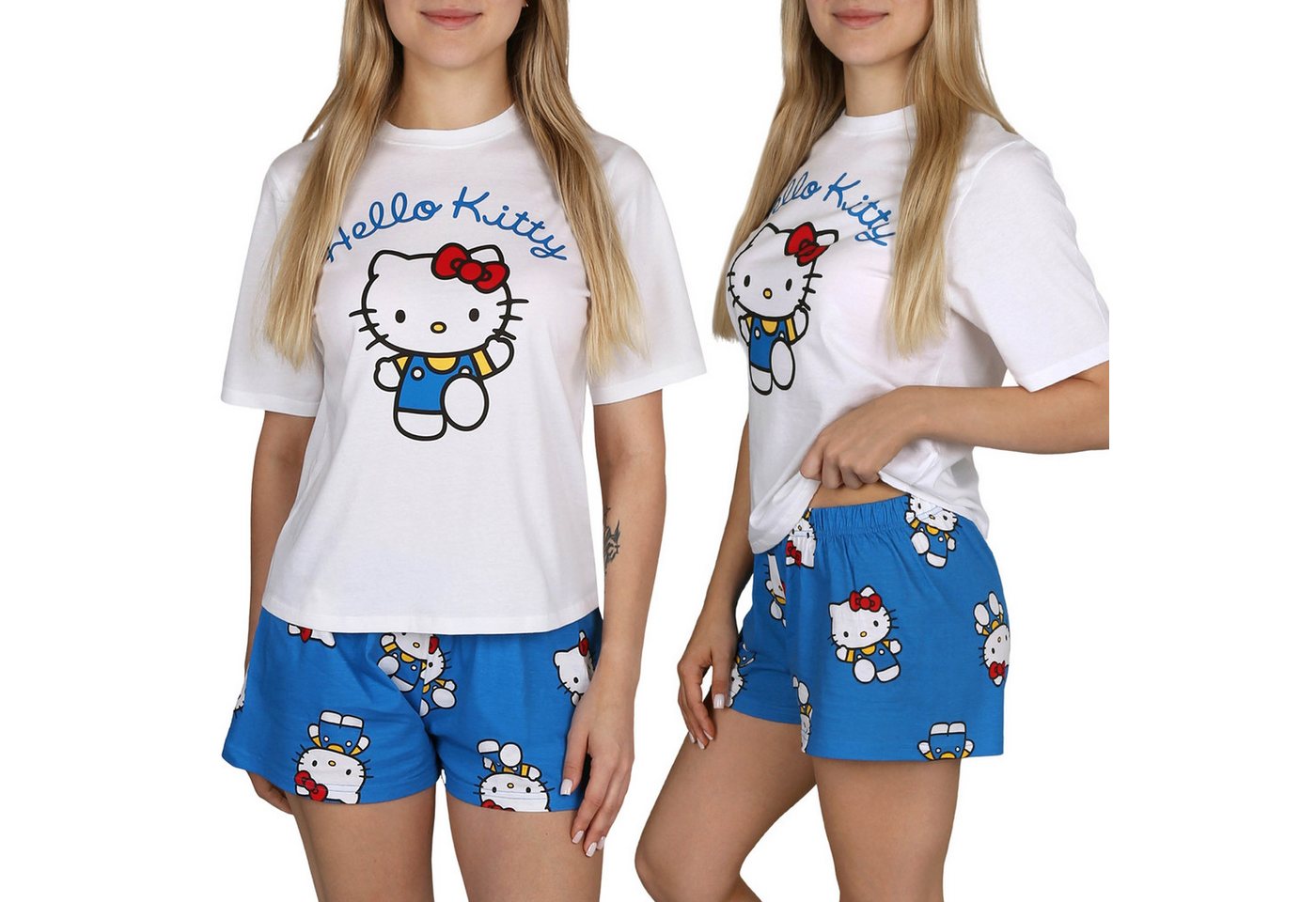 Sarcia.eu Pyjama Hello Kitty Damen-Pyjama kurzarm, 2-tlg, 100% Baumwolle von Sarcia.eu