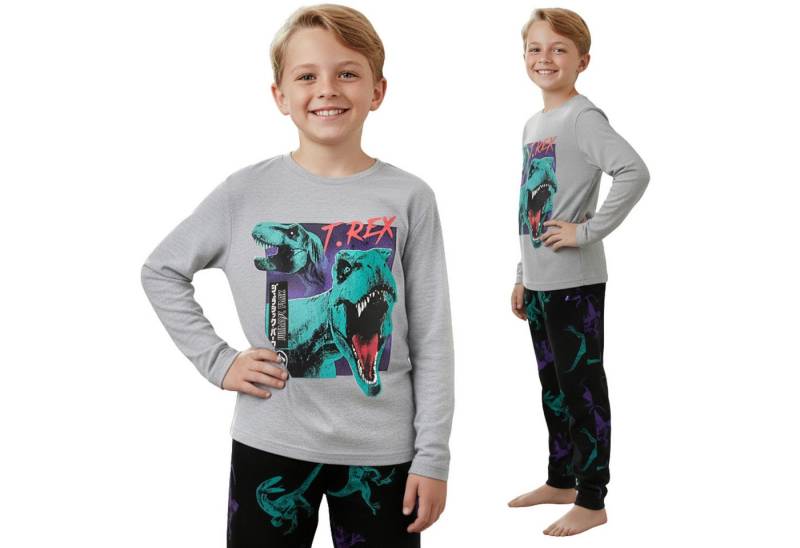 Sarcia.eu Pyjama Jurassic World Baumwollpyjama Jungen, zweiteilig, lange Ärmel, grau von Sarcia.eu
