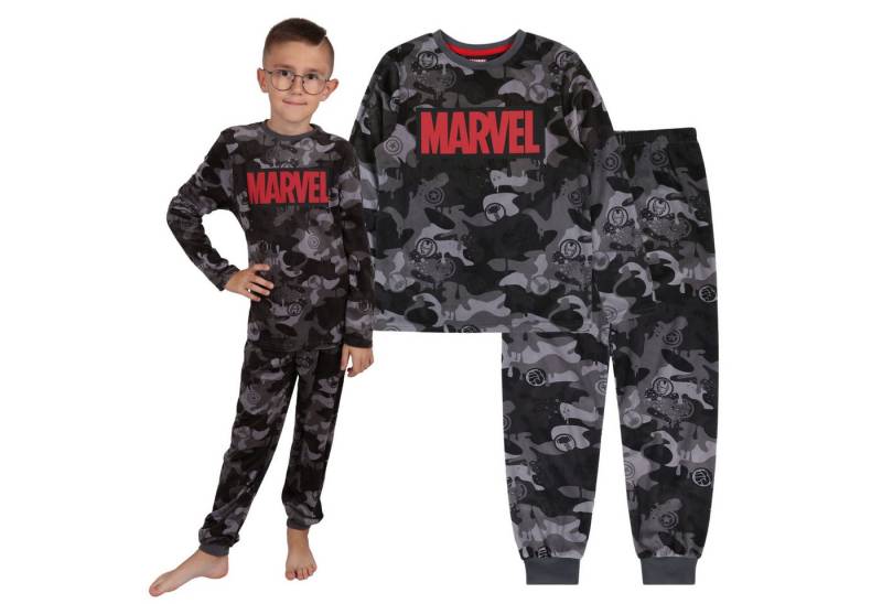 Sarcia.eu Pyjama MARVEL Pyjama langärmelig, grau, Militär-Print 7-8 Jahre von Sarcia.eu