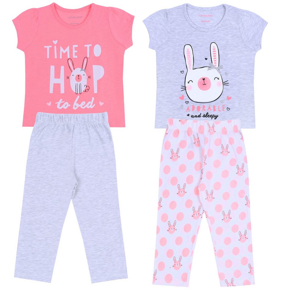 Sarcia.eu Pyjama Neonpink-graues Pyjama/Schlafanzug mit Hasen-Print - 2er Set 3-4 Jahre von Sarcia.eu