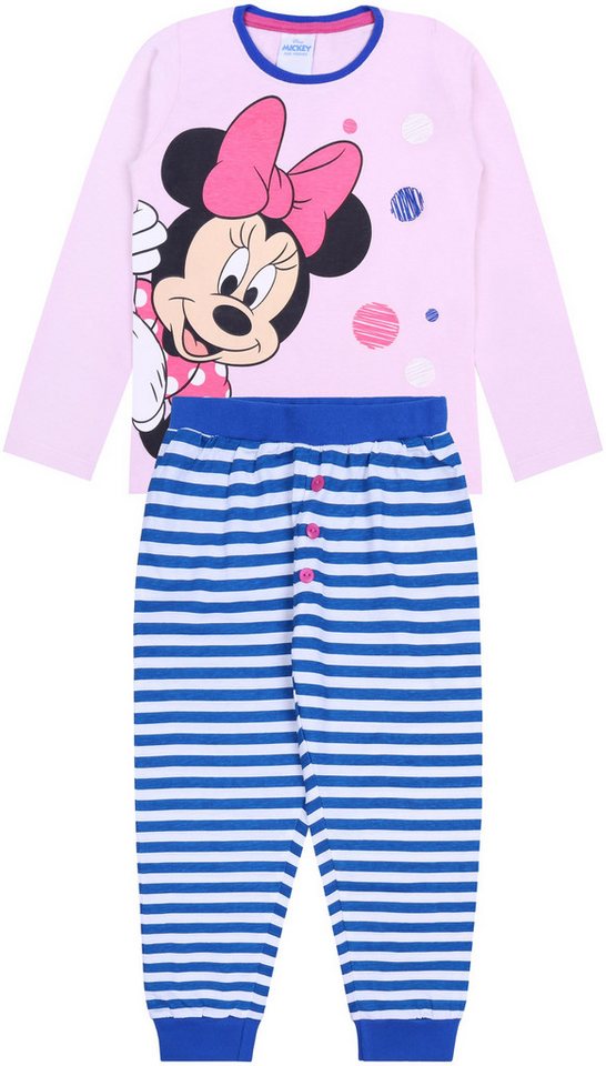 Sarcia.eu Pyjama Pinkes Mädchenpyjama Schlafanzug gestreift Minnie Mouse 5-6 Jahre von Sarcia.eu