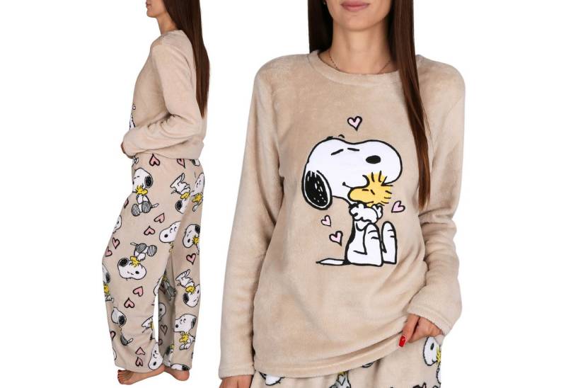 Sarcia.eu Pyjama Snoopy Damen Fleece-Pyjama, 2-teilig, warm, langarm von Sarcia.eu