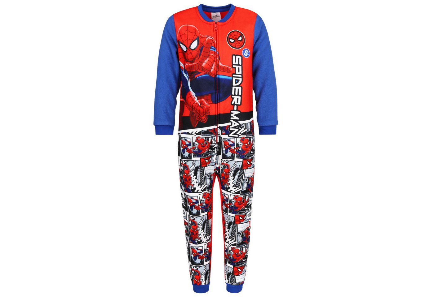Sarcia.eu Pyjama Spiderman Einteiler Schlafanzug, Fleece, blau-rot 2-3 Jahre von Sarcia.eu
