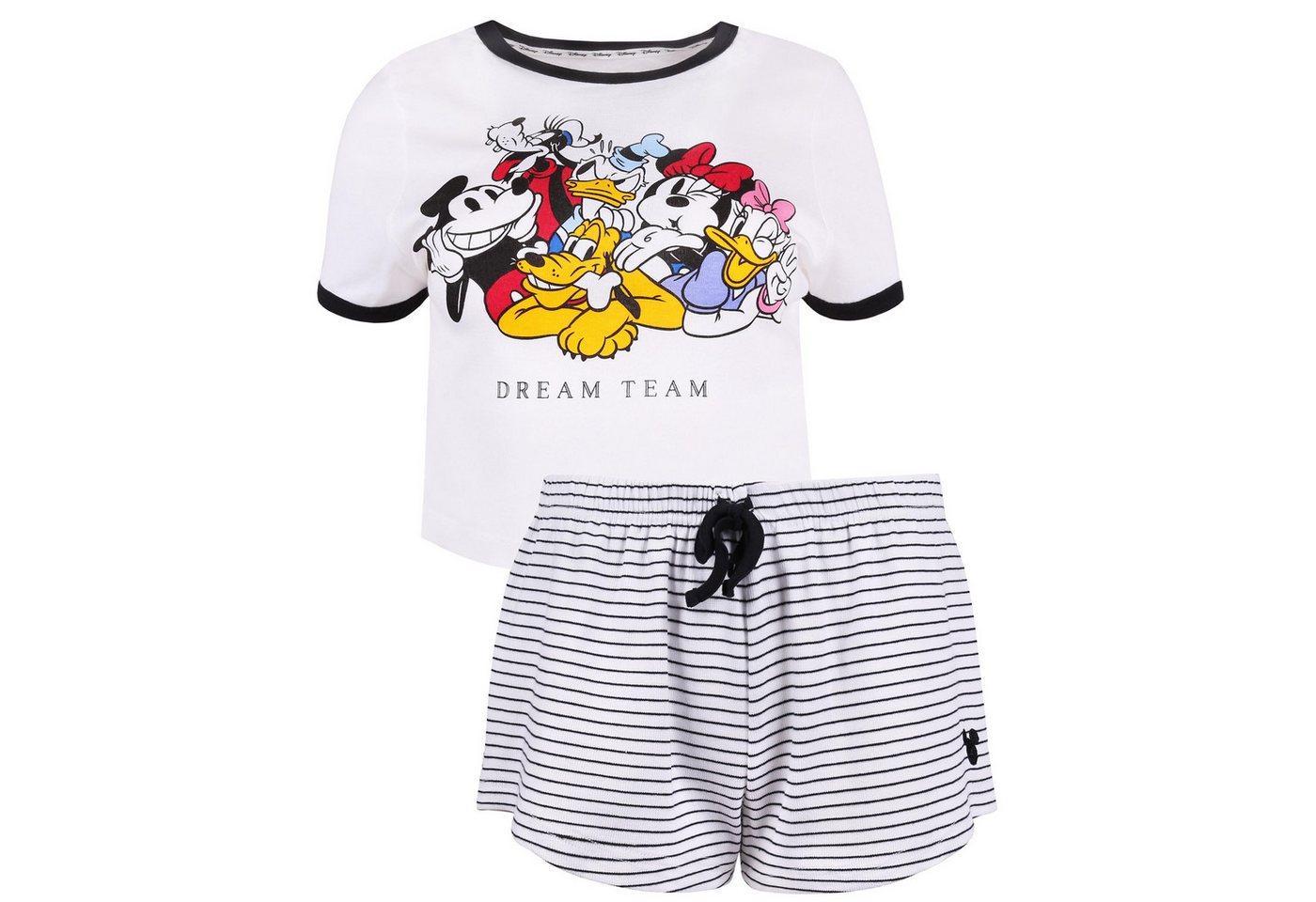 Sarcia.eu Pyjama Weiß-schwarzes gestreiftes Damenpyjama Mickey Maus DISNEY L von Sarcia.eu