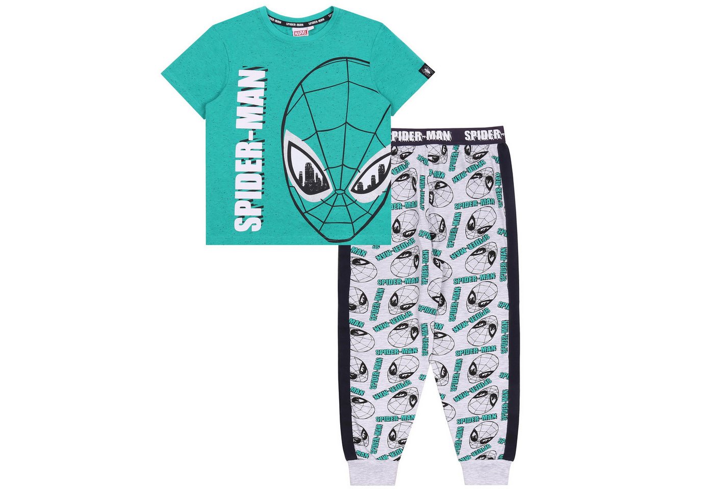 Sarcia.eu Pyjama Zweiteiliges grün-graues Pyjama Schlafanzug SPIDER-MAN 7-8 Jahre von Sarcia.eu