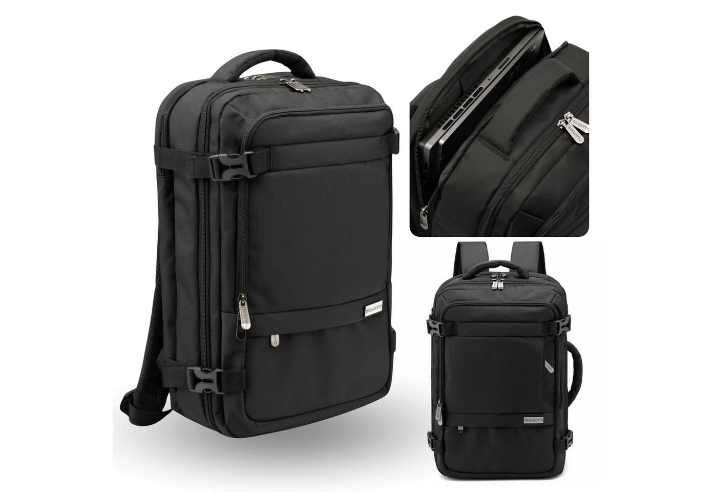 Sarcia.eu Reiserucksack Zagatto Schwarzer Reiserucksack für das Flugzeug 45x30x15 cm von Sarcia.eu