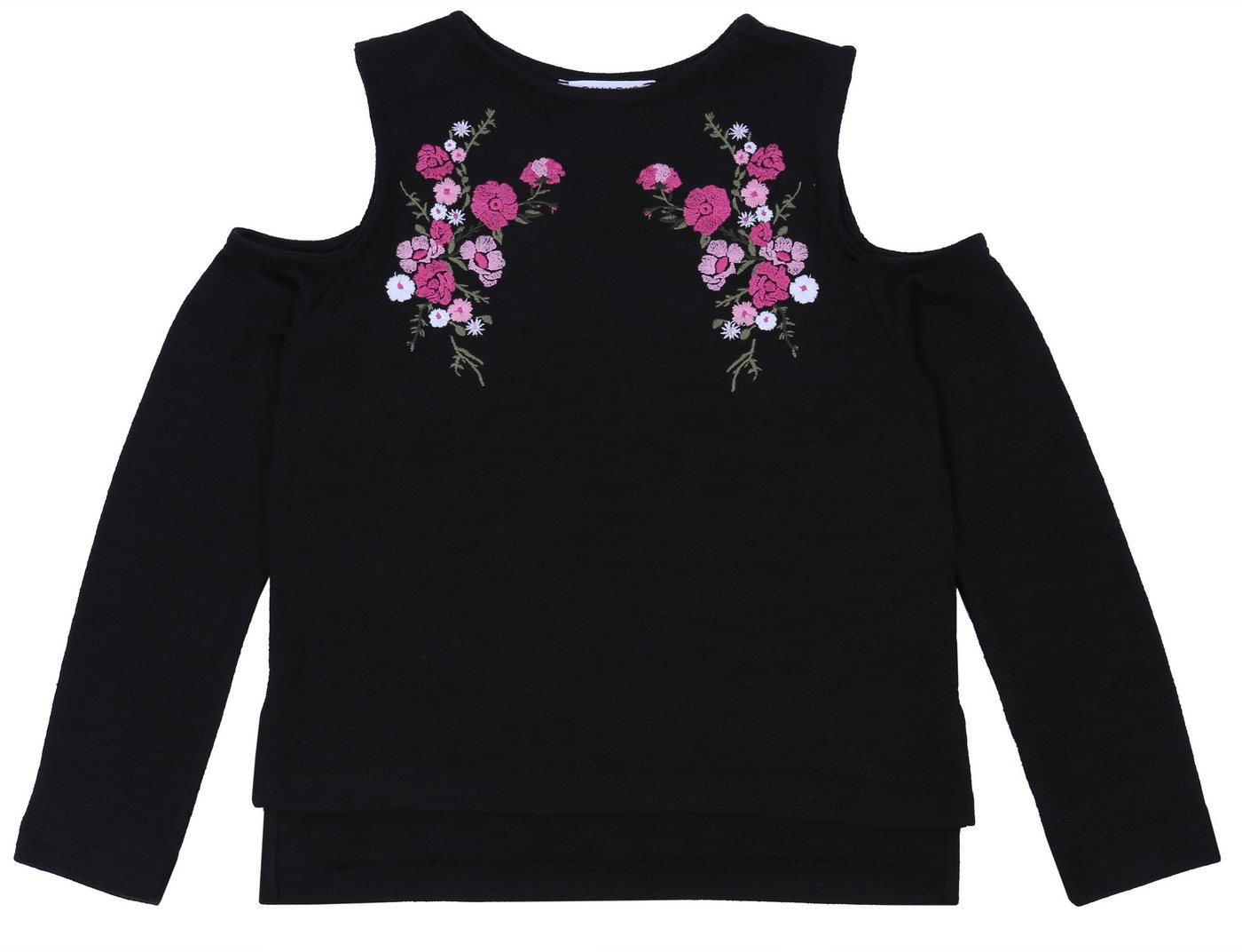 Sarcia.eu Rundhalspullover Schwarzer Blumenpullover, ausgeschnittene Schulternärmel 9-10 Jahre von Sarcia.eu