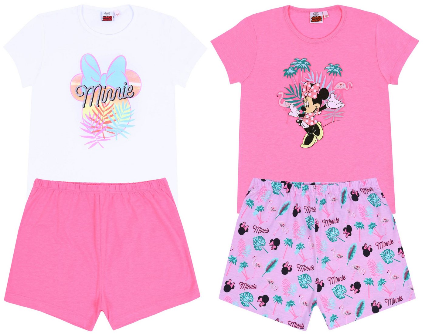 Sarcia.eu Schlafanzug 2 x rosa Pyjama, mit Flamingos und Minnie Maus DISNEY 10-11 Jahre von Sarcia.eu