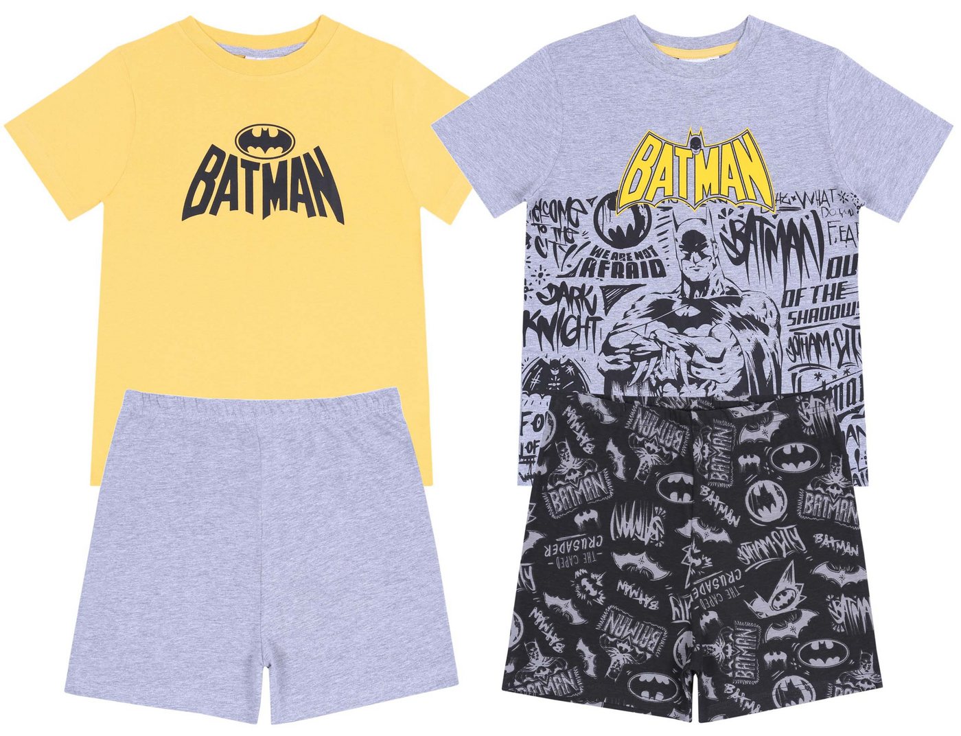 Sarcia.eu Schlafanzug 2x Gelb-grauer Pyjama Batman DC COMICS 7-8 Jahre von Sarcia.eu