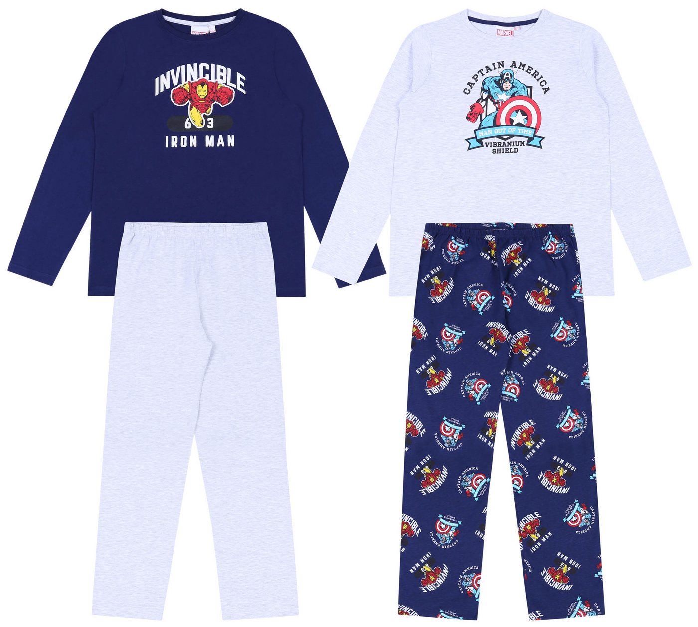 Sarcia.eu Schlafanzug 2x Grau-dunkelblauer Pyjama MARVEL 11-12 Jahre von Sarcia.eu