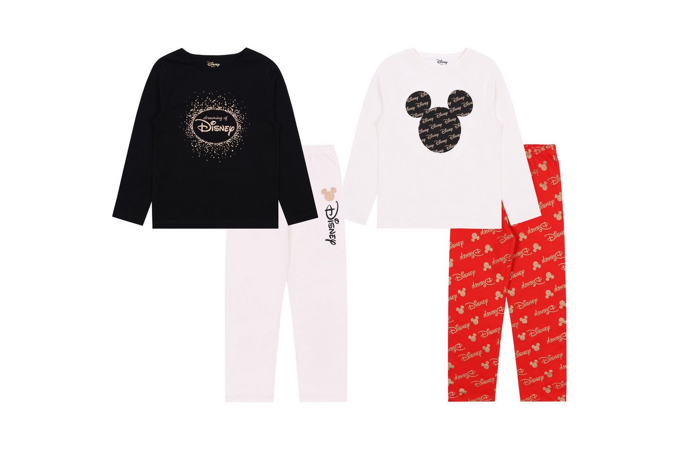 Sarcia.eu Schlafanzug 2x Mädchenpyjama mit langen Ärmeln Mickey Maus DISNEY 8-9 Jahre von Sarcia.eu