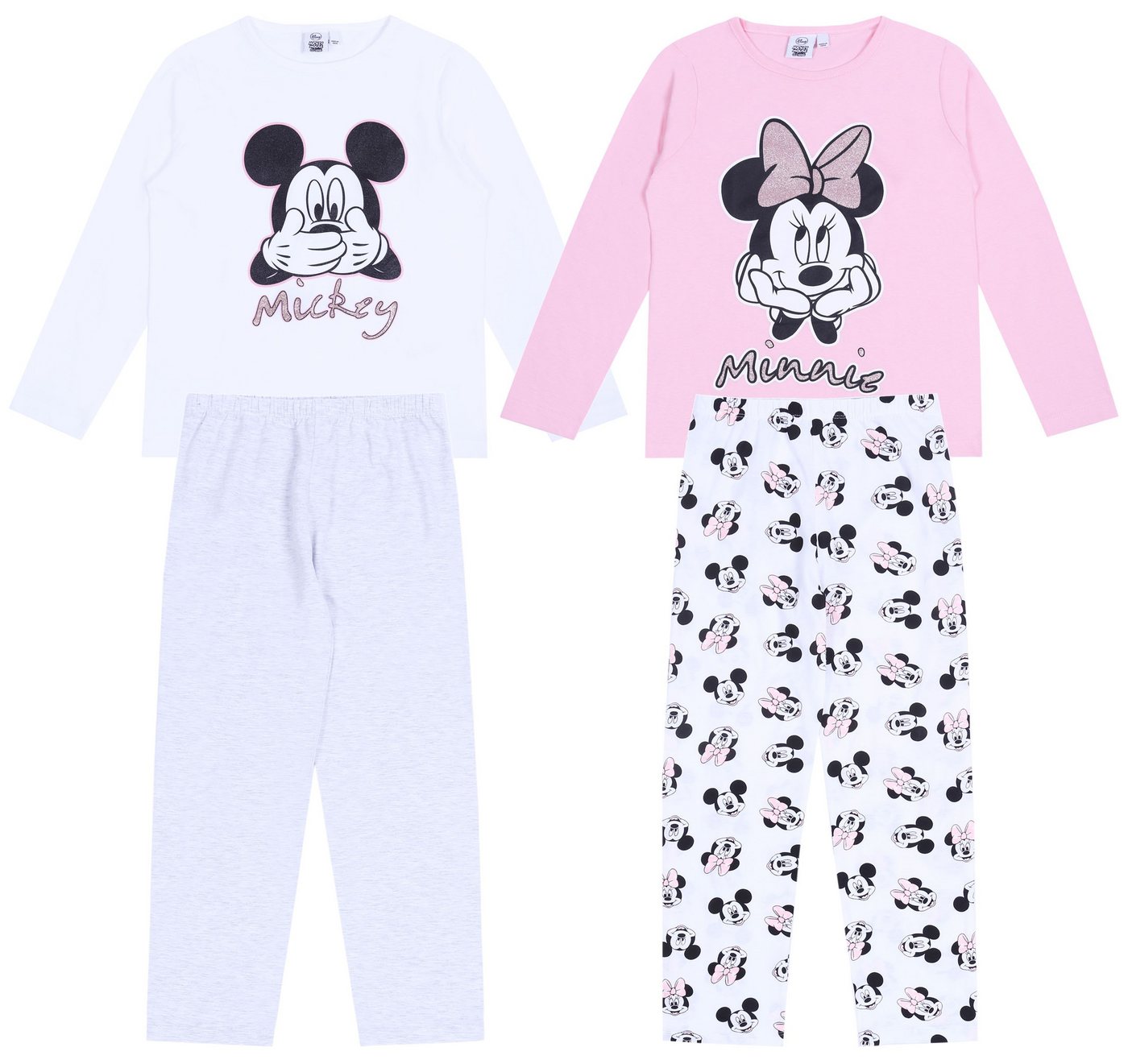 Sarcia.eu Schlafanzug 2x Weiß-pinkes Pyjama/Schlafanzug Minnie Maus DISNEY 7-8 Jahre von Sarcia.eu