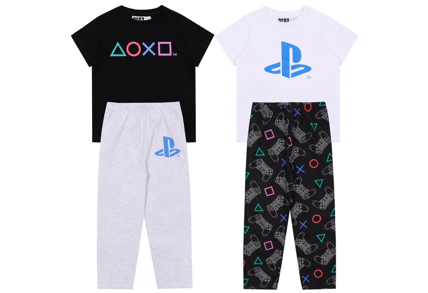 Sarcia.eu Schlafanzug 2x Weiß-schwarzes Pyjama/Schlafanzug für Jungen Playstation 6-7 Jahre von Sarcia.eu