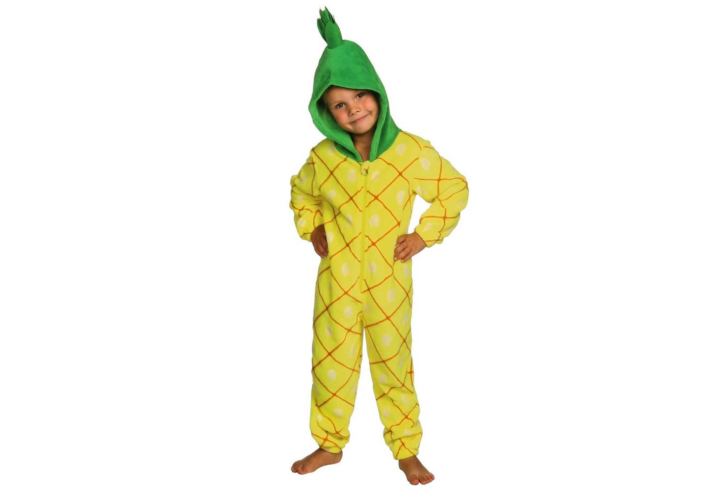 Sarcia.eu Schlafanzug Ananas-Fleece-Schlafanzug, Einteiler mit Kapuze 7-8 Jahre von Sarcia.eu