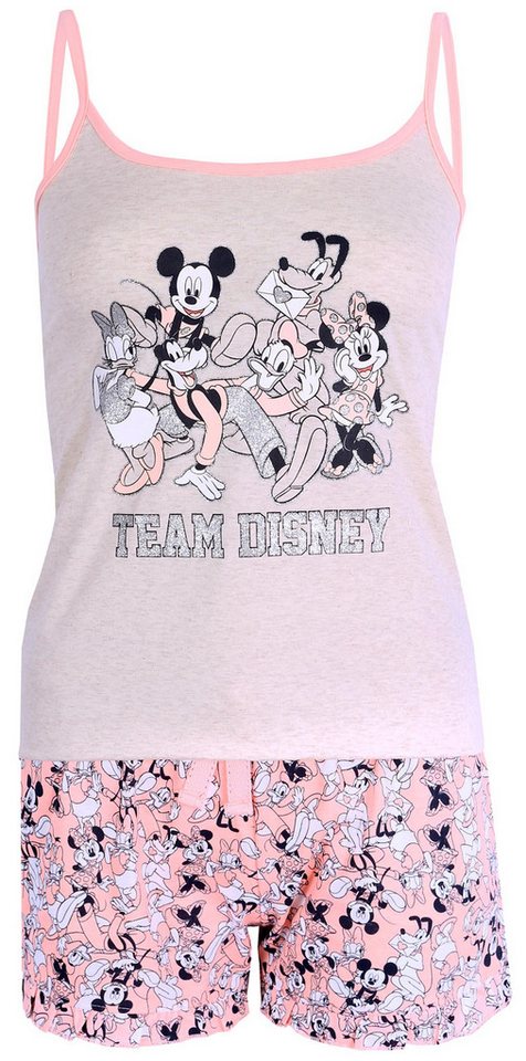 Sarcia.eu Schlafanzug Beige-neonfarbenes Pyjama für Damen mit Trägertop TEAM DISNEY XXS von Sarcia.eu