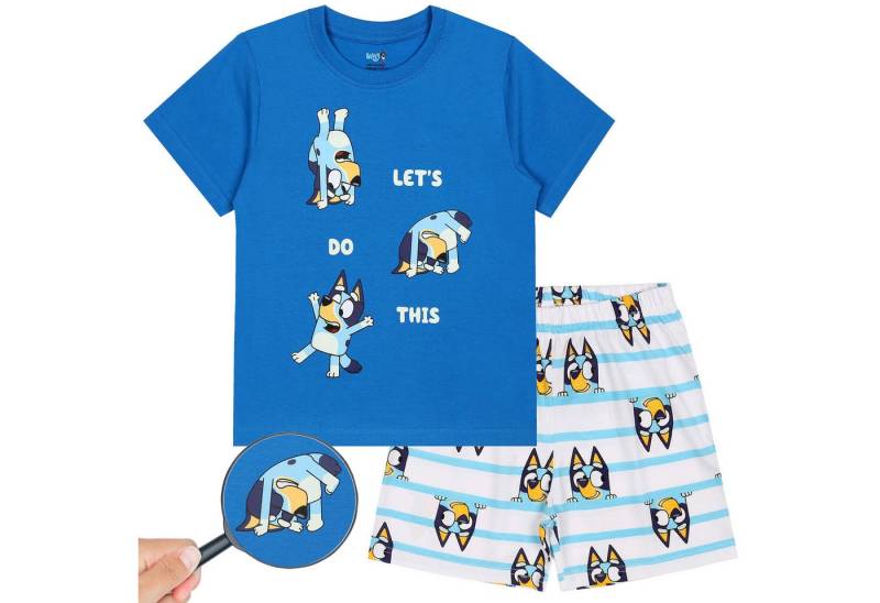 Sarcia.eu Schlafanzug Bluey Jungen kurzarm Schlafanzug, blau-weiß 4 Jahre von Sarcia.eu