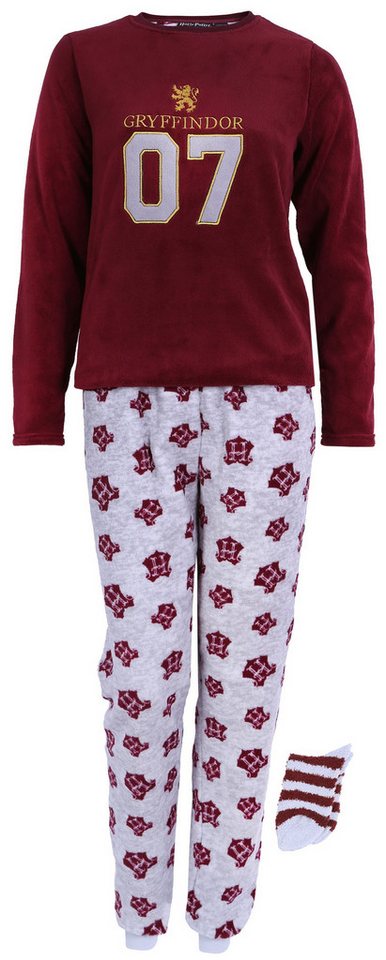 Sarcia.eu Schlafanzug Bordeaux-grauer Pyjama + Socken HARRY POTTER 7-8 Jahre von Sarcia.eu