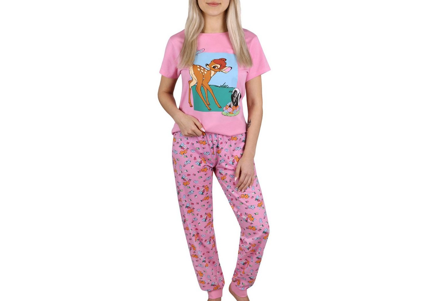 Sarcia.eu Schlafanzug DISNEY Bambi Kurzarm-Baumwollpyjama für Damen, rosa Pyjama L von Sarcia.eu