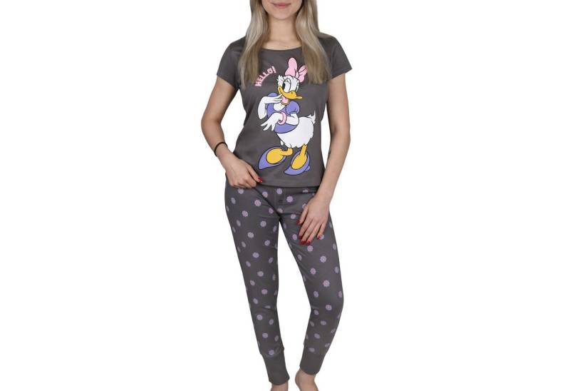 Sarcia.eu Schlafanzug DISNEY Daisy Damen-Pyjama aus Baumwolle mit langer Hose, grau S von Sarcia.eu