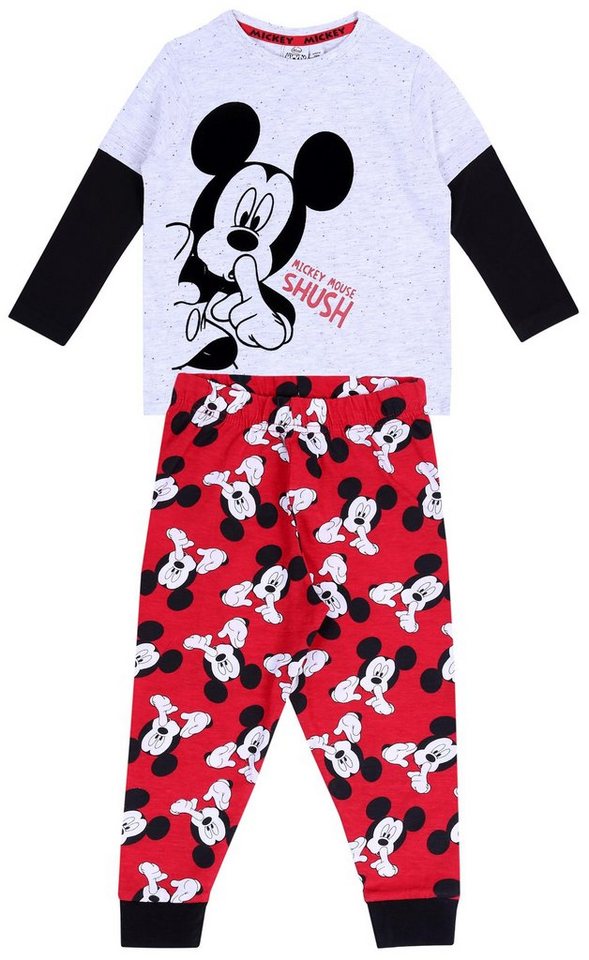 Sarcia.eu Schlafanzug DISNEY Mickey Maus Pyjama/Schlafanzug rot-grau, langärmelig 4-5 Jahre von Sarcia.eu