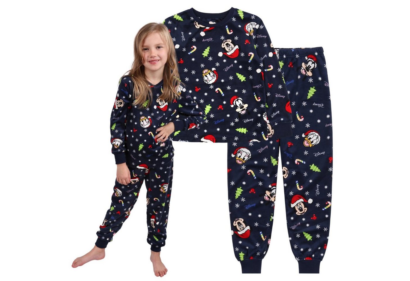 Sarcia.eu Schlafanzug DISNEY Mickey Maus Weihnachtspyjama für Kinder, dunkelblau 3-4 Jahre von Sarcia.eu