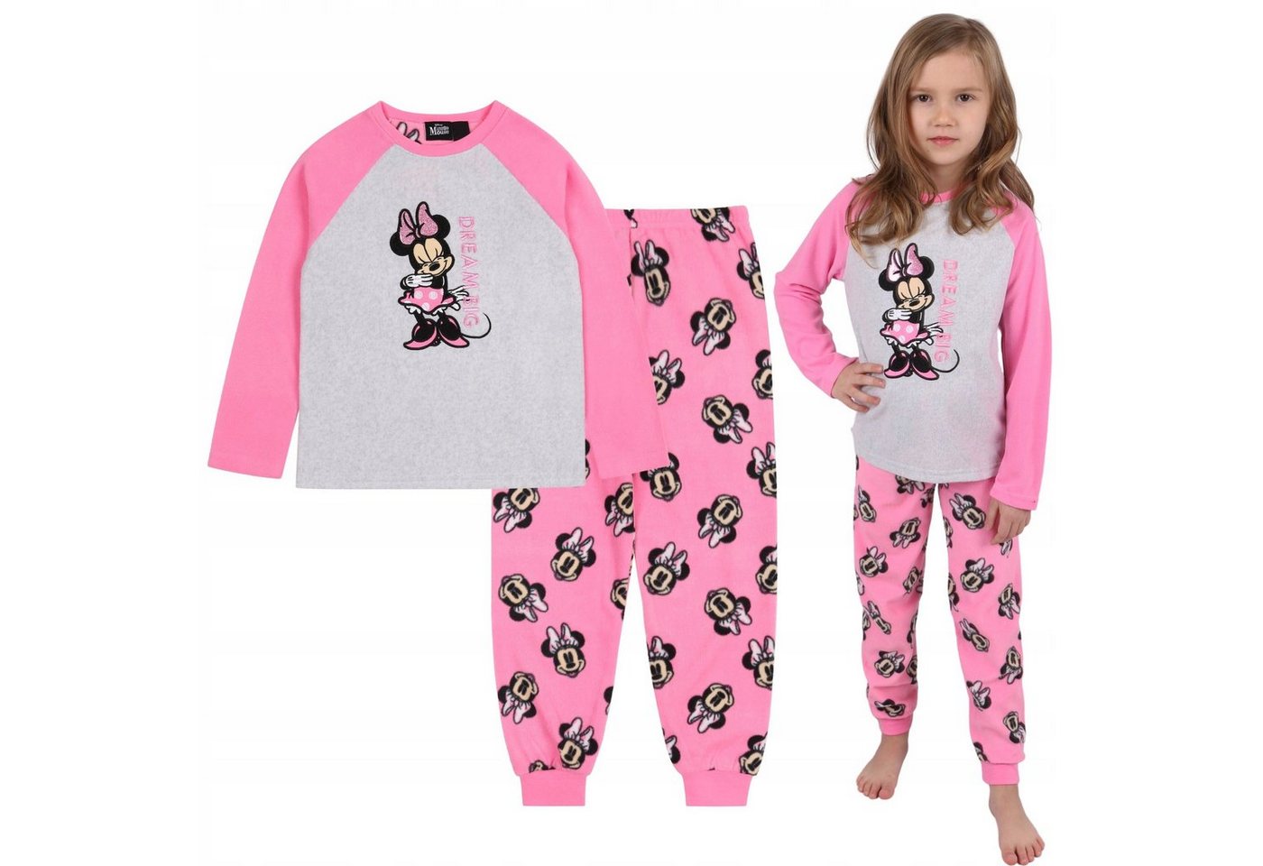 Sarcia.eu Schlafanzug DISNEY Minnie Maus Mädchen Schlafanzug, pink-grau, 7-8 Jahre von Sarcia.eu