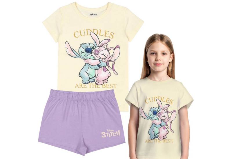 Sarcia.eu Schlafanzug DISNEY Stitch Angel Mädchenschlafanzug Sommer, 100% Baumwolle, 2-tlg. von Sarcia.eu