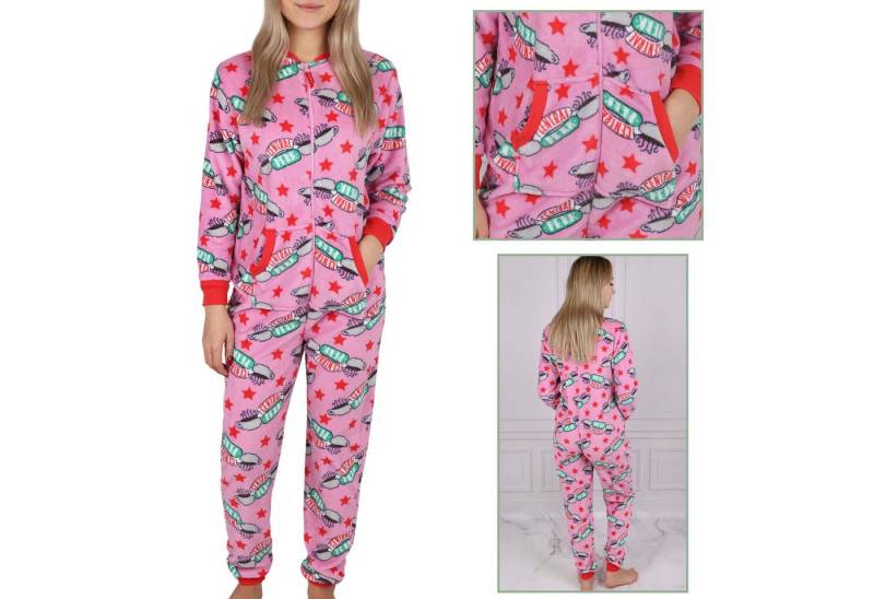 Sarcia.eu Schlafanzug Friends Rosa Damen Einteiler/Pyjama mit Taschen, mit Reißverschluss XS von Sarcia.eu