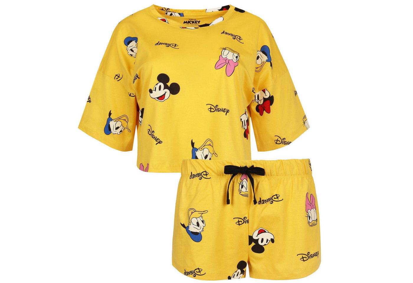 Sarcia.eu Schlafanzug Gelbes kurzes Damenpyjama Schlafanzug Abbildungen Mickey Maus DISNEY L von Sarcia.eu