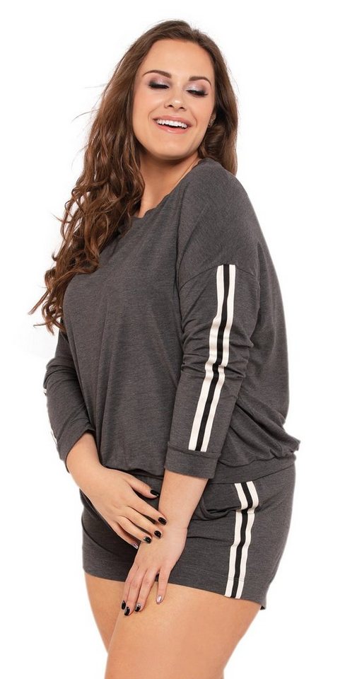 Sarcia.eu Schlafanzug Graphitfarbenes meliertes Pyjama PIGEON, 3XL Sarcia.eu Schlafanzug Graphitfarbenes meliertes Pyjama PIGEON, 3XL von Sarcia.eu