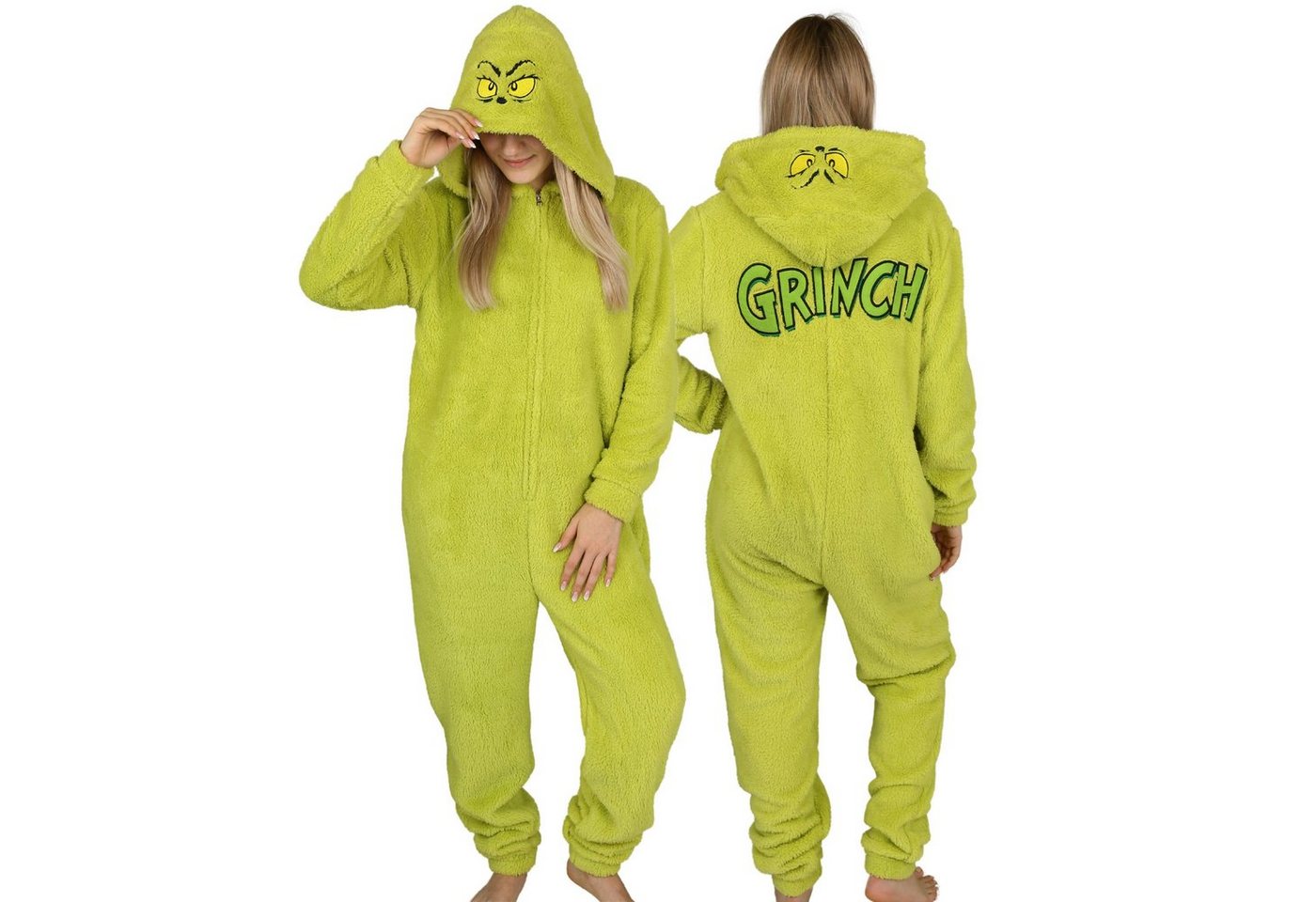 Sarcia.eu Schlafanzug Grinch-Fleece-Schlafanzug, einteilig, Damen-Onesie von Sarcia.eu