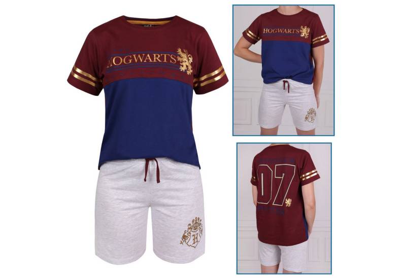 Sarcia.eu Schlafanzug HARRY POTTER Hogwarts grau-dunkelrotes Sommer Set für Jungen,7-8 Jahre von Sarcia.eu